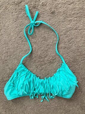 Victoria’s Secret turquoise fringe bikini top size XS